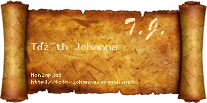 Tóth Johanna névjegykártya