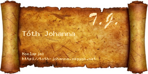 Tóth Johanna névjegykártya