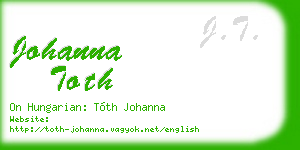 johanna toth business card
